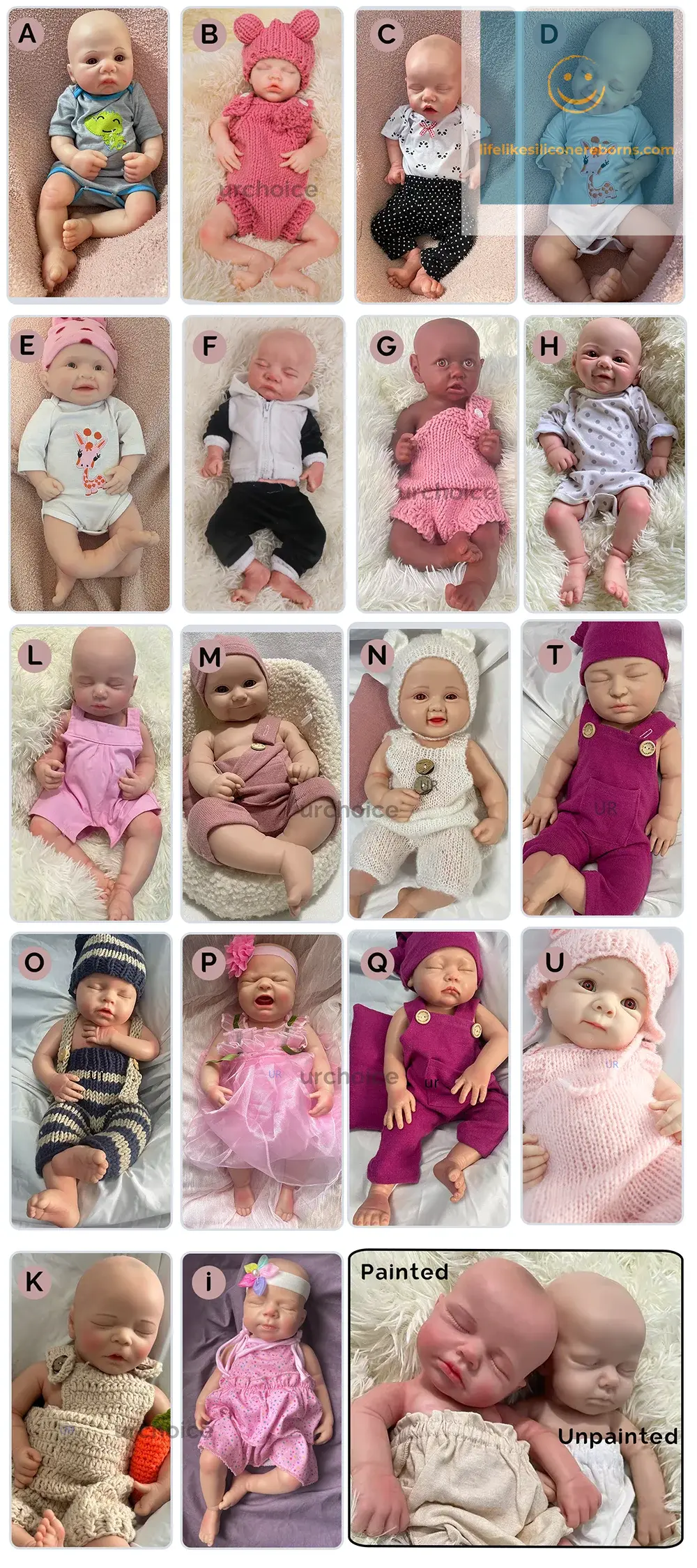 18" Newborn Silicone Reborn Baby Handmade Painted Realistic Silicone Skin Rebirth Doll Great Toy For Kids 3+ & Mom Training lifelikesiliconereborns.com