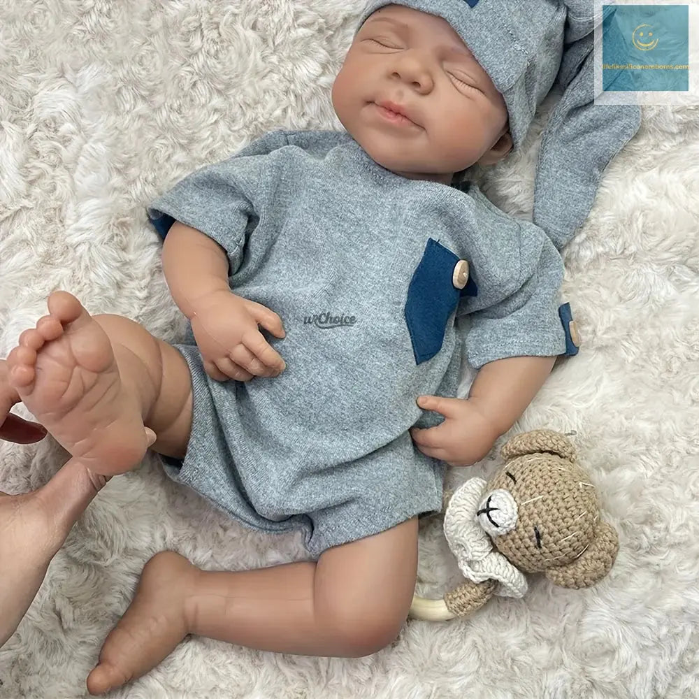 18" Newborn Silicone Reborn Baby Handmade Painted Realistic Silicone Skin Rebirth Doll Great Toy For Kids 3+ & Mom Training lifelikesiliconereborns.com