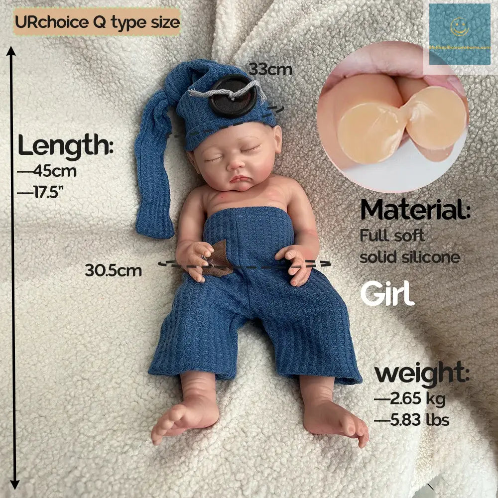 18" Silicone Reborn Baby Dolls Girl Perfect Kids Parents Gift For New Year Halloween Thanksgiving Day Christmas Easter Festival lifelikesiliconereborns.com
