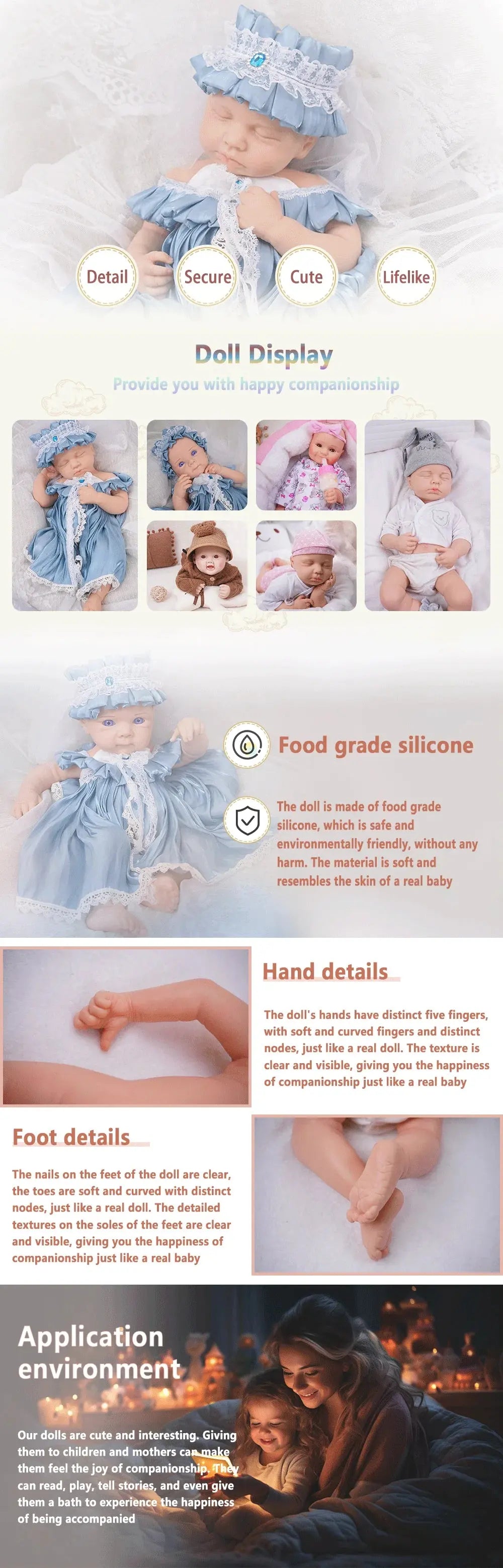 18inch Full Body Silicone Reborn Baby Doll Realistic Girl Dolls Unpainted lifelikesiliconereborns.com