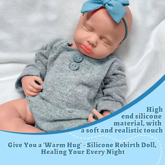 19.29" Platinum Solid Silicone Newborn Baby Boy/Girl LouLou Floppy Handmade Washable Reborn Doll 7.6lb Kids Toy Birthday Gift lifelikesiliconereborns.com