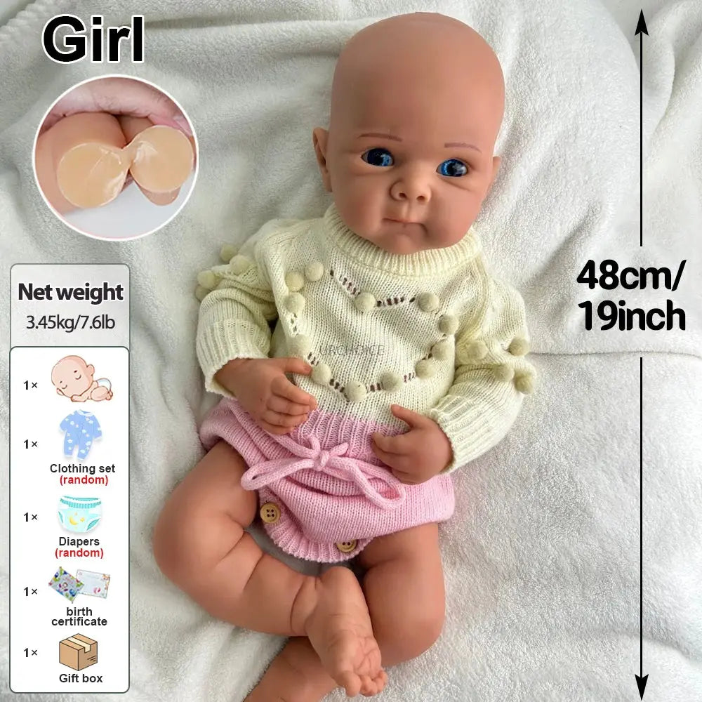 19Inch Baby Girl Bettie Full Body Soft Silicone Reborn Doll Exquisite Texture Details for Role-Play Teaching Responsibility lifelikesiliconereborns.com