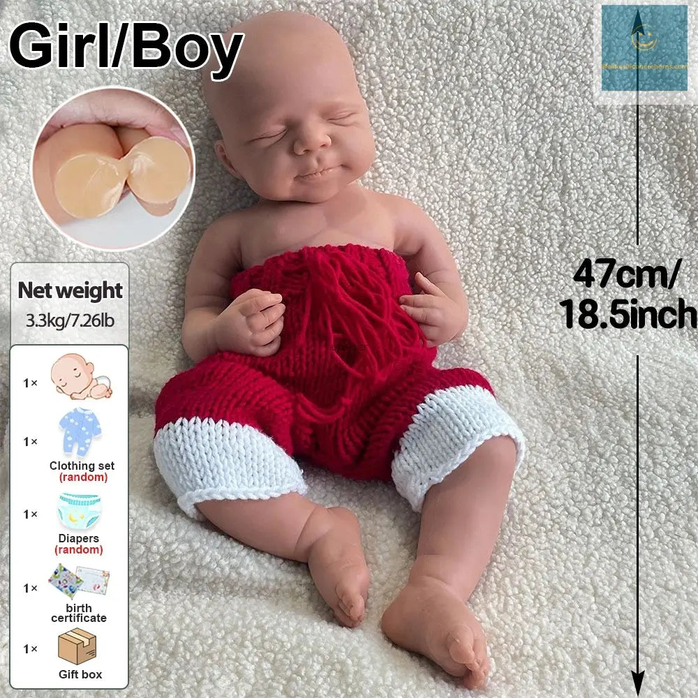 19Inch Baby Girl/Boy Pascale Full Body Soft Silicone Reborn Doll Realistic Details Weighted Doll Ideal for Emotional Healing lifelikesiliconereborns.com