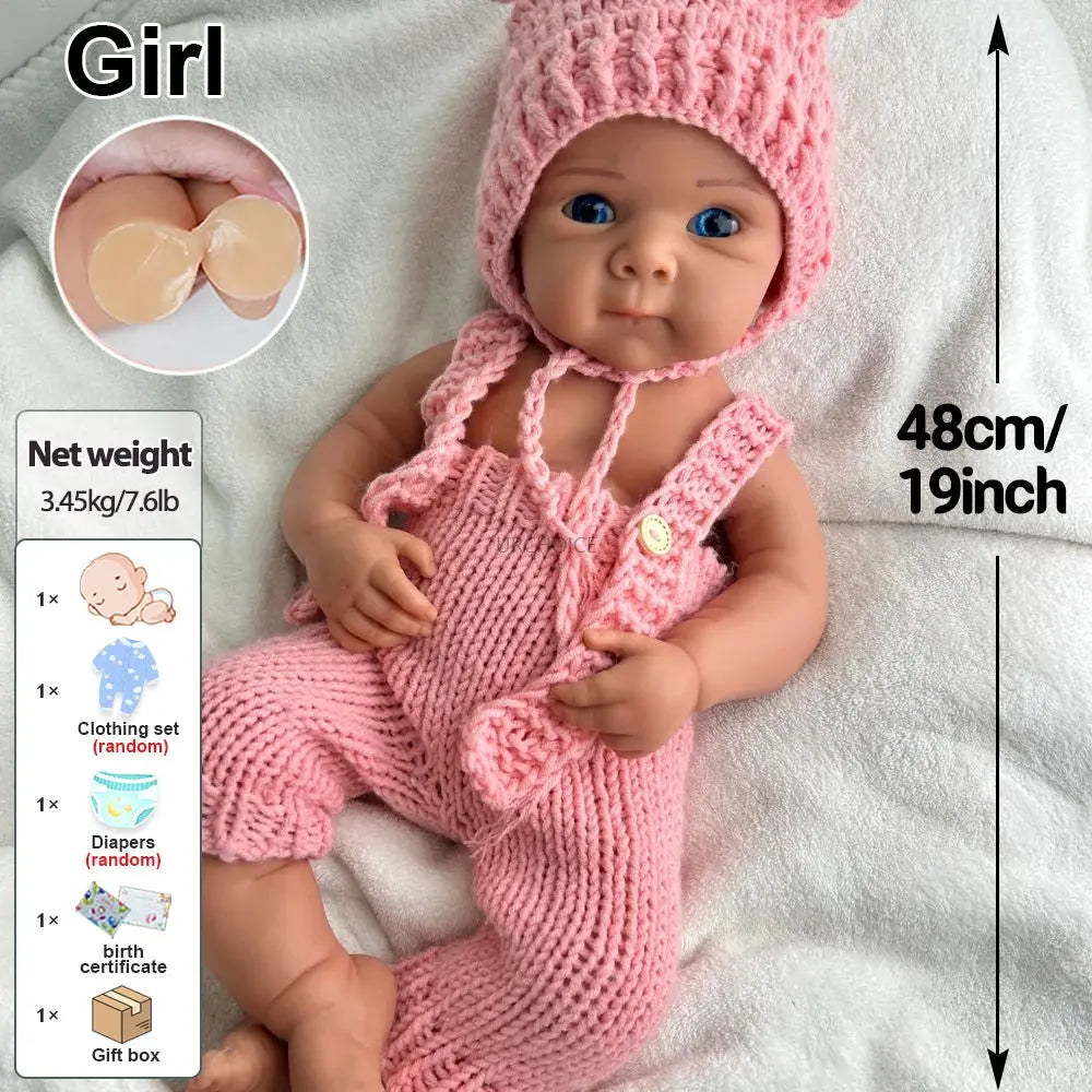 19Inch High-Simulation Flexible Silicone Reborn Baby Girl Bettie Realistic Washable Weighted Art Doll for Christmas Gift lifelikesiliconereborns.com
