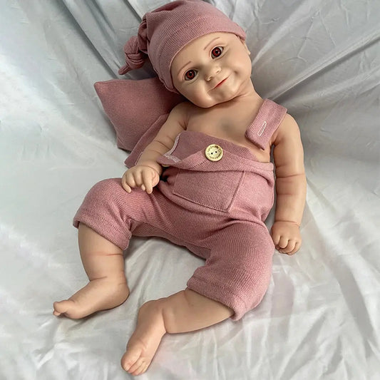 1:1 Full Body Soild Silicone Reborn Baby Girl Chubby 3.9kg 50cm Lifelike Newborn Doll Washable Handmade Bebe for Gift lifelikesiliconereborns.com