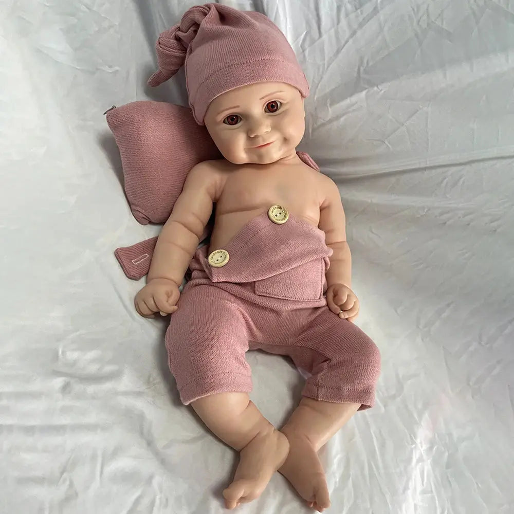 1:1 Full Body Soild Silicone Reborn Baby Girl Chubby 3.9kg 50cm Lifelike Newborn Doll Washable Handmade Bebe for Gift lifelikesiliconereborns.com