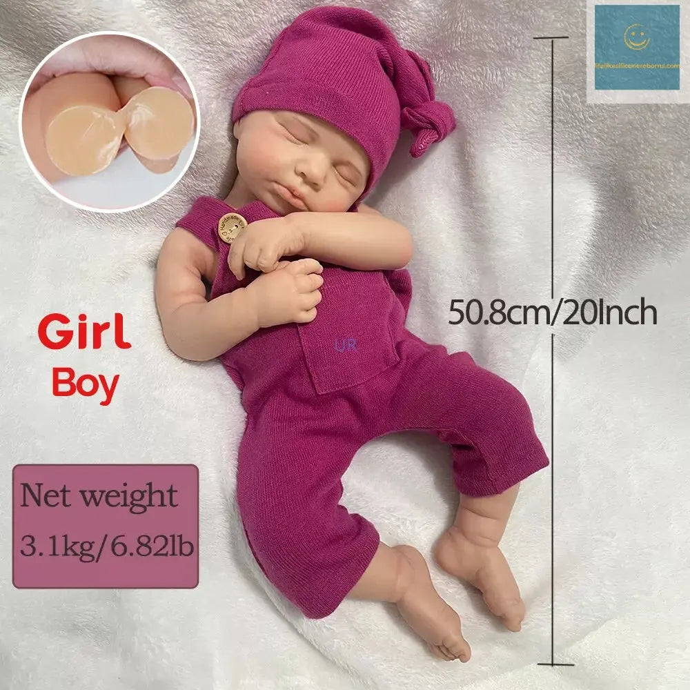 20 Inch 100% Full Body Silicone Reborn Baby Loulou Cute Beautiful Painted Soft Fake Lifelike Boy /Girl Doll For Kids Xmas Gift lifelikesiliconereborns.com