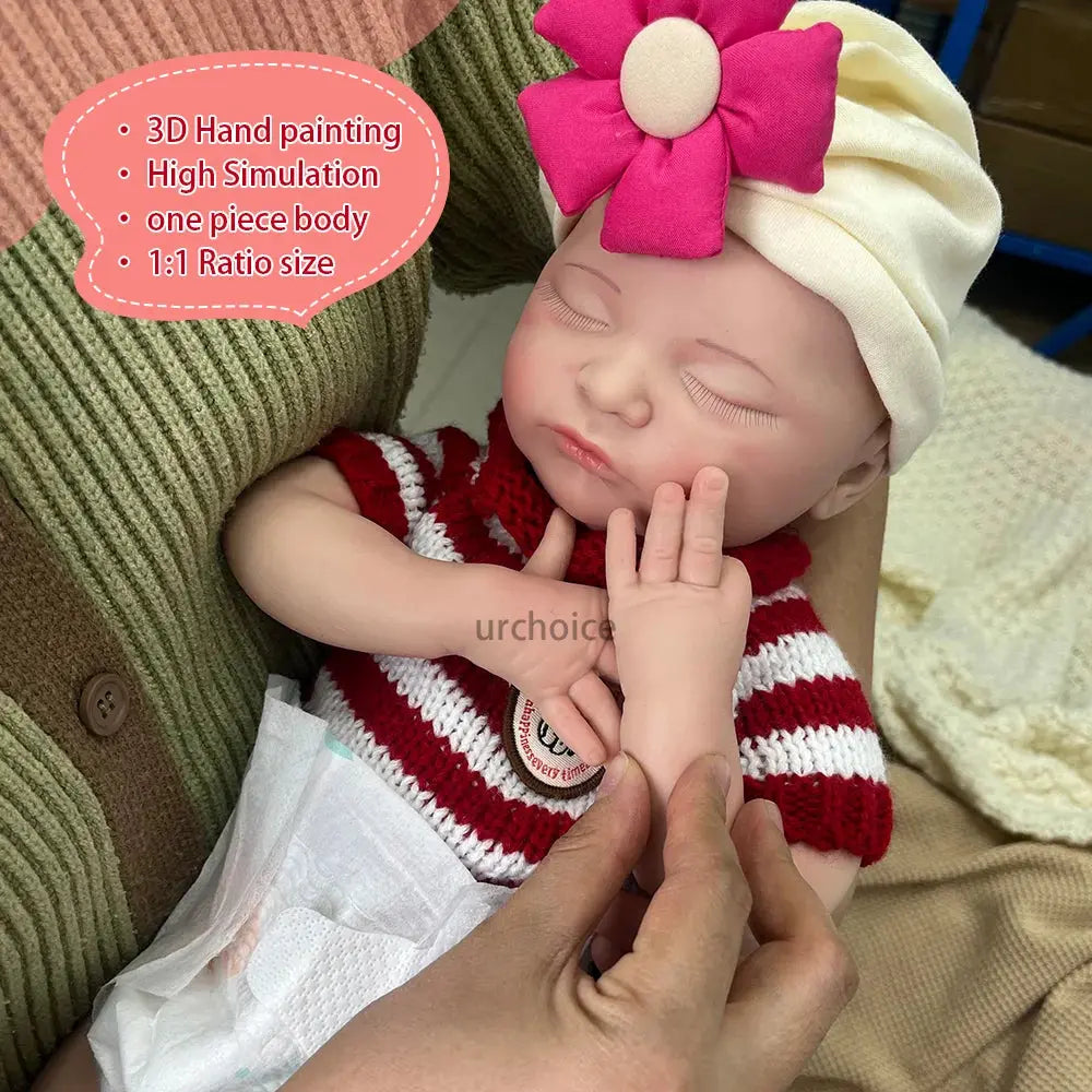 20 Inch 50Cm 3.4Kg Real Baby Size Weighted Full Body Soft Silicone Reborn Baby Doll Lifelike Newborn Girl Collectibles Reborners lifelikesiliconereborns.com