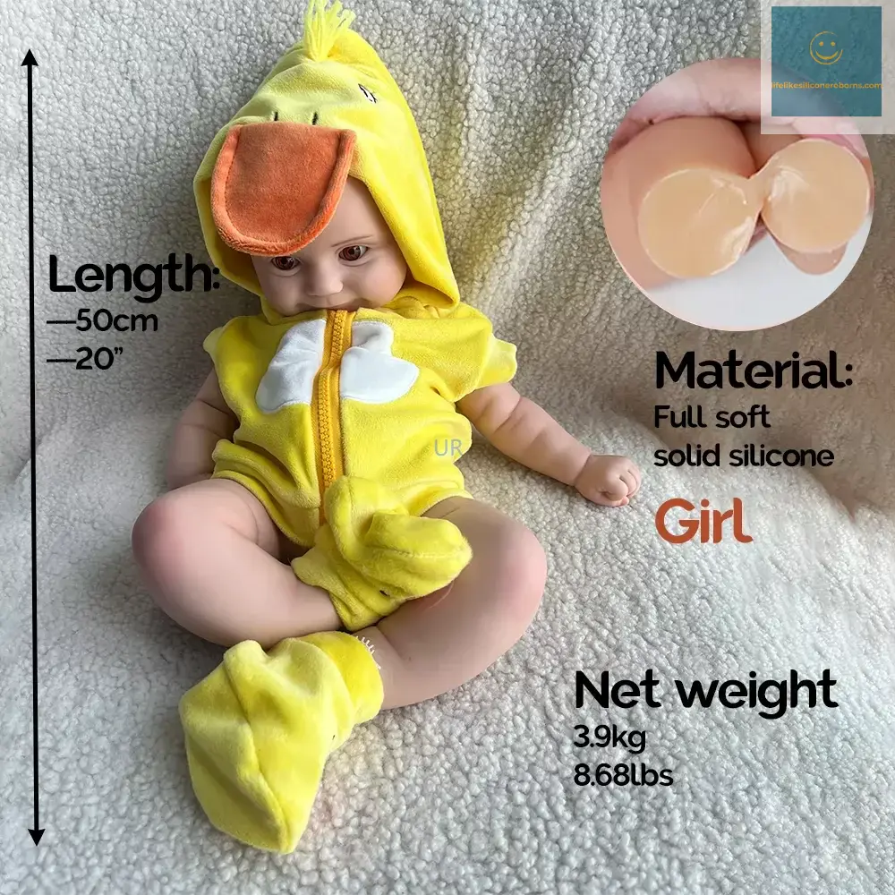 20 inch Pinky Girl Maddie Lifelike Silicone Reborn Baby Doll with Clear Blue Eyes Hand Drawn Veins Baby Doll Real Baby Doll Toy lifelikesiliconereborns.com