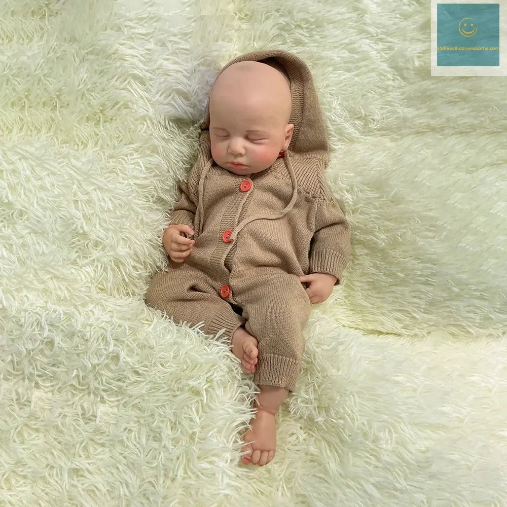 20 inch Soft Full Body Silicone Reborn Doll Painted Handmade Fake Newborn Baby Girl Solid Platinum Silicone Toy Artist Collector lifelikesiliconereborns.com