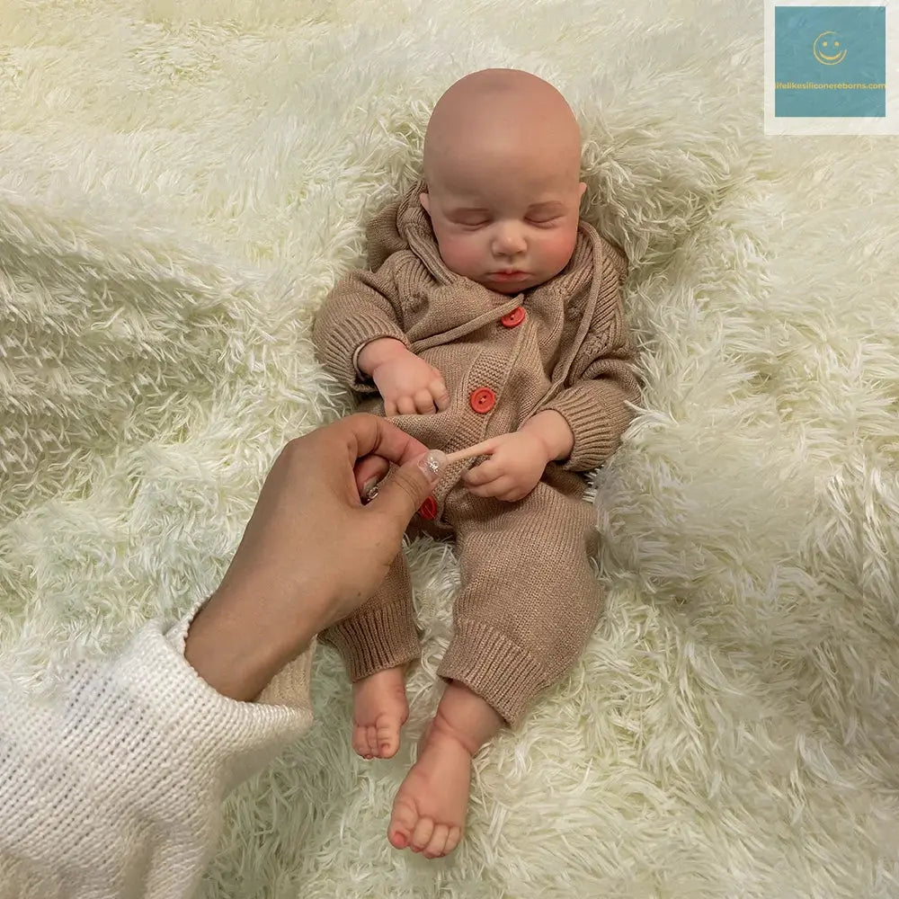 20 inch Soft Full Body Silicone Reborn Doll Painted Handmade Fake Newborn Baby Girl Solid Platinum Silicone Toy Artist Collector lifelikesiliconereborns.com
