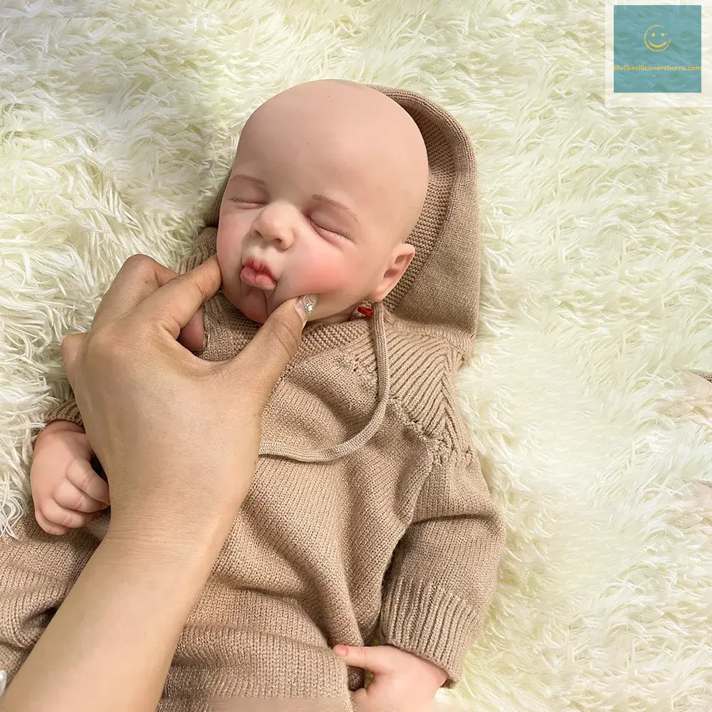 20 inch Soft Full Body Silicone Reborn Doll Painted Handmade Fake Newborn Baby Girl Solid Platinum Silicone Toy Artist Collector lifelikesiliconereborns.com