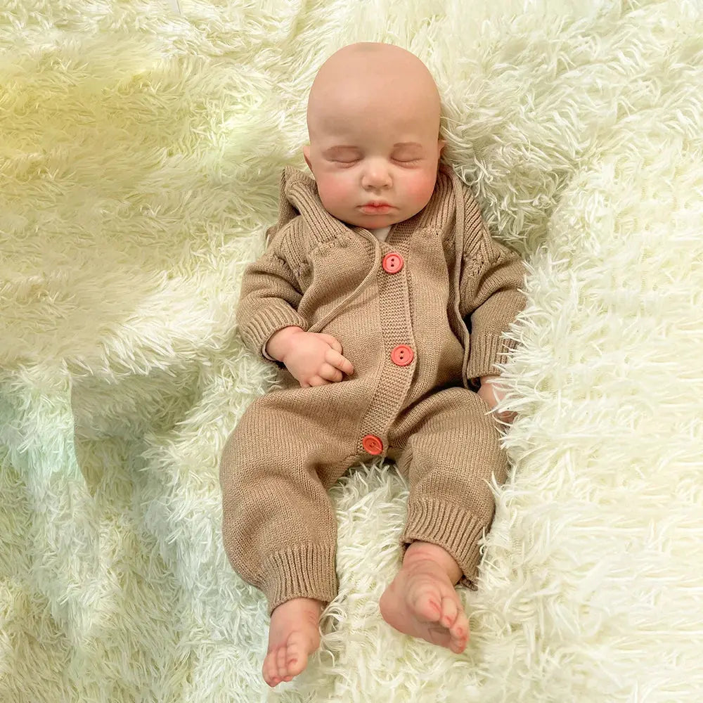 20 inch Soft Full Body Silicone Reborn Doll Painted Handmade Fake Newborn Baby Girl Solid Platinum Silicone Toy Artist Collector lifelikesiliconereborns.com