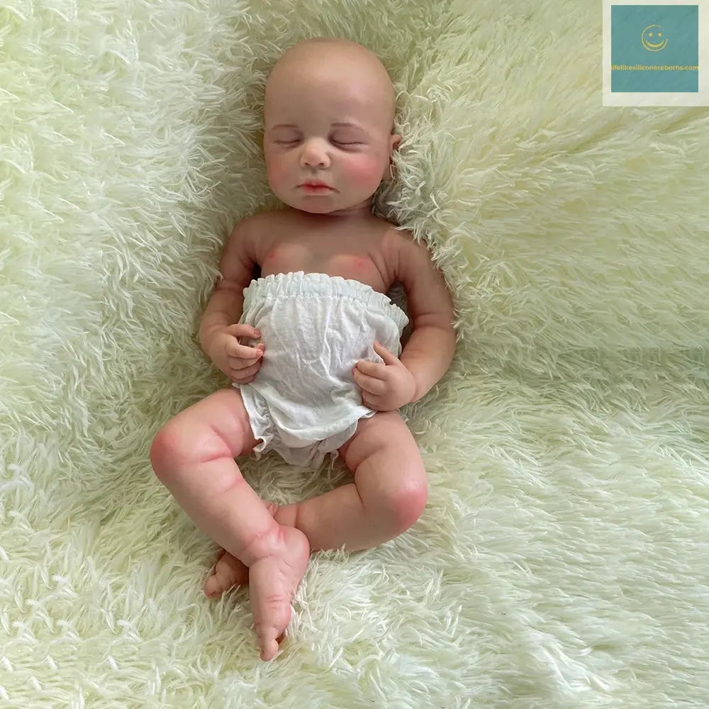 20 inch Soft Full Body Silicone Reborn Doll Painted Handmade Fake Newborn Baby Girl Solid Platinum Silicone Toy Artist Collector lifelikesiliconereborns.com