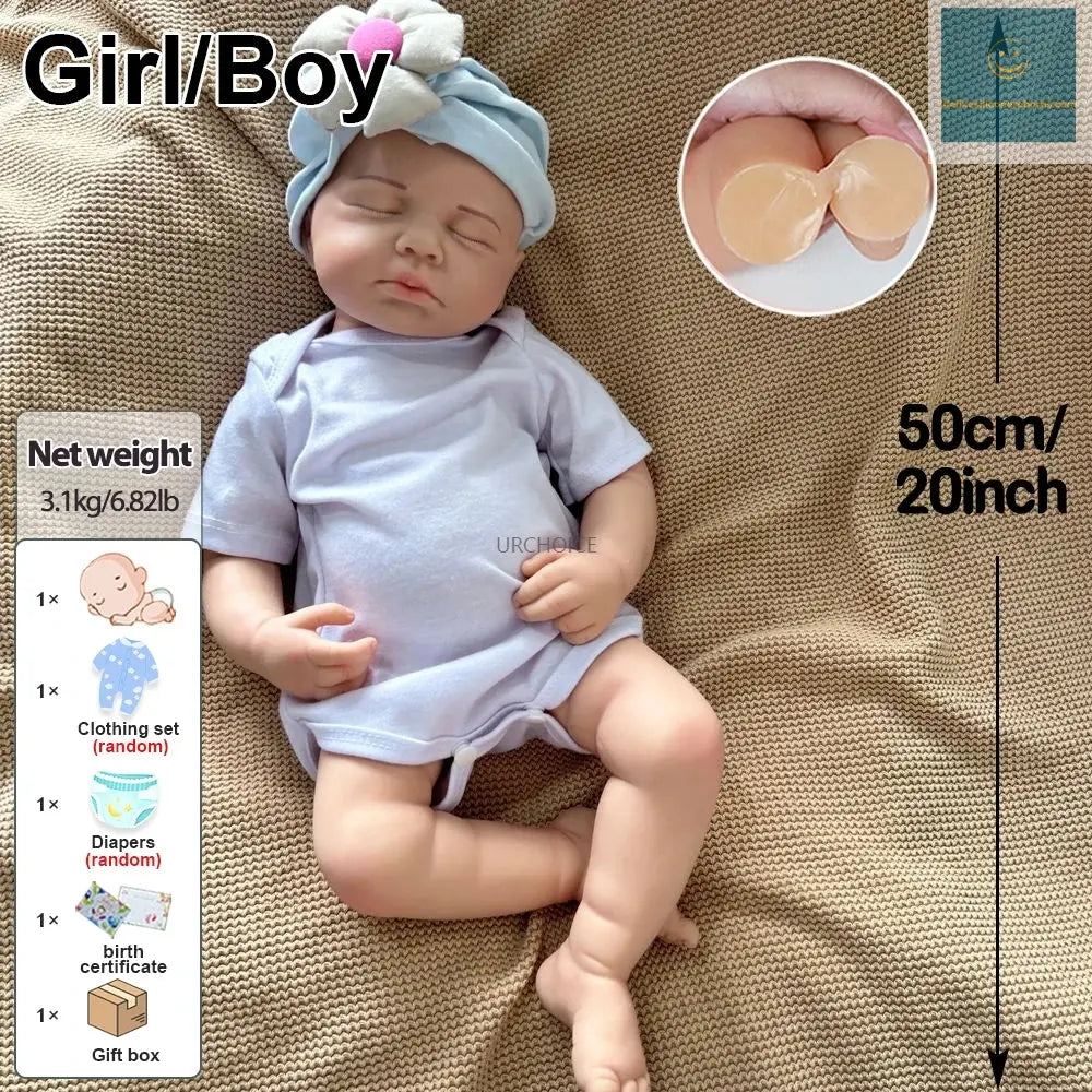 20Inch Artisan-Crafted Silicone Reborn Baby Girl/Boy Loulou Flexible Washable Lifelike Details For Doll Lovers Gifts Kids Toy lifelikesiliconereborns.com
