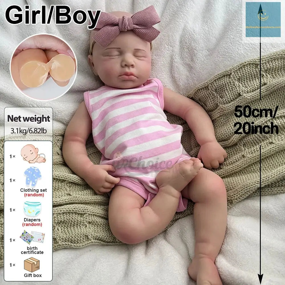 20Inch Chubby Realistic Silicone Reborn Baby Girl&Boy 3D Skin Newborn Doll for Parenting Practice Collectibles lifelikesiliconereborns.com