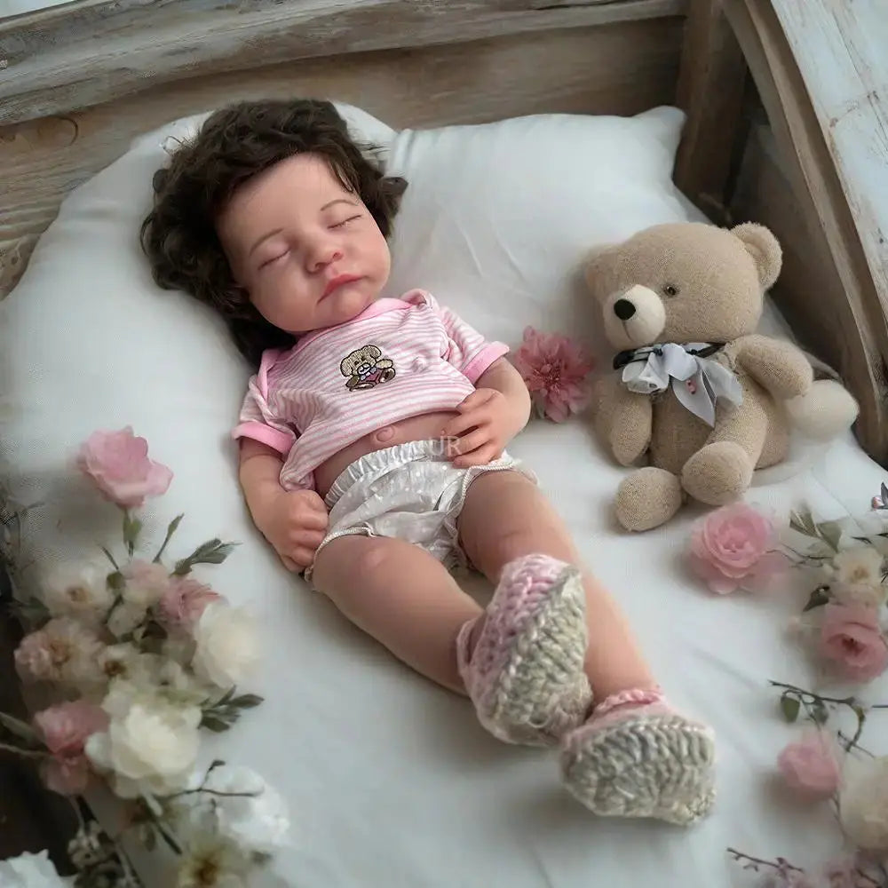 20Inch Handmade Silicone Reborn Baby Girl Rooted Hair Lifelike Details And Waterproof Materials Providing Companionship Gift lifelikesiliconereborns.com