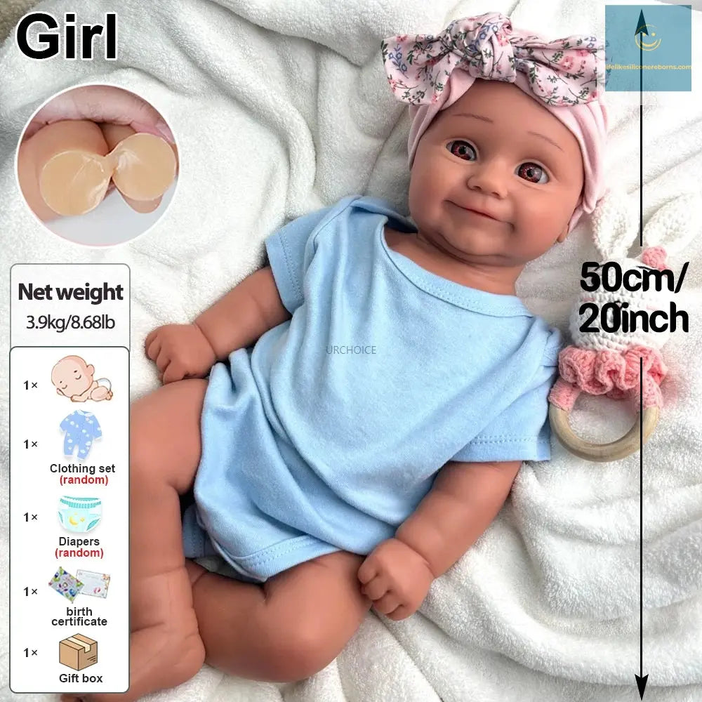 20Inch Parenting Practice Weighted Silicone Reborn Baby Girl Maddie Visible Veins Soft Doll for New Parents Christmas Gift lifelikesiliconereborns.com