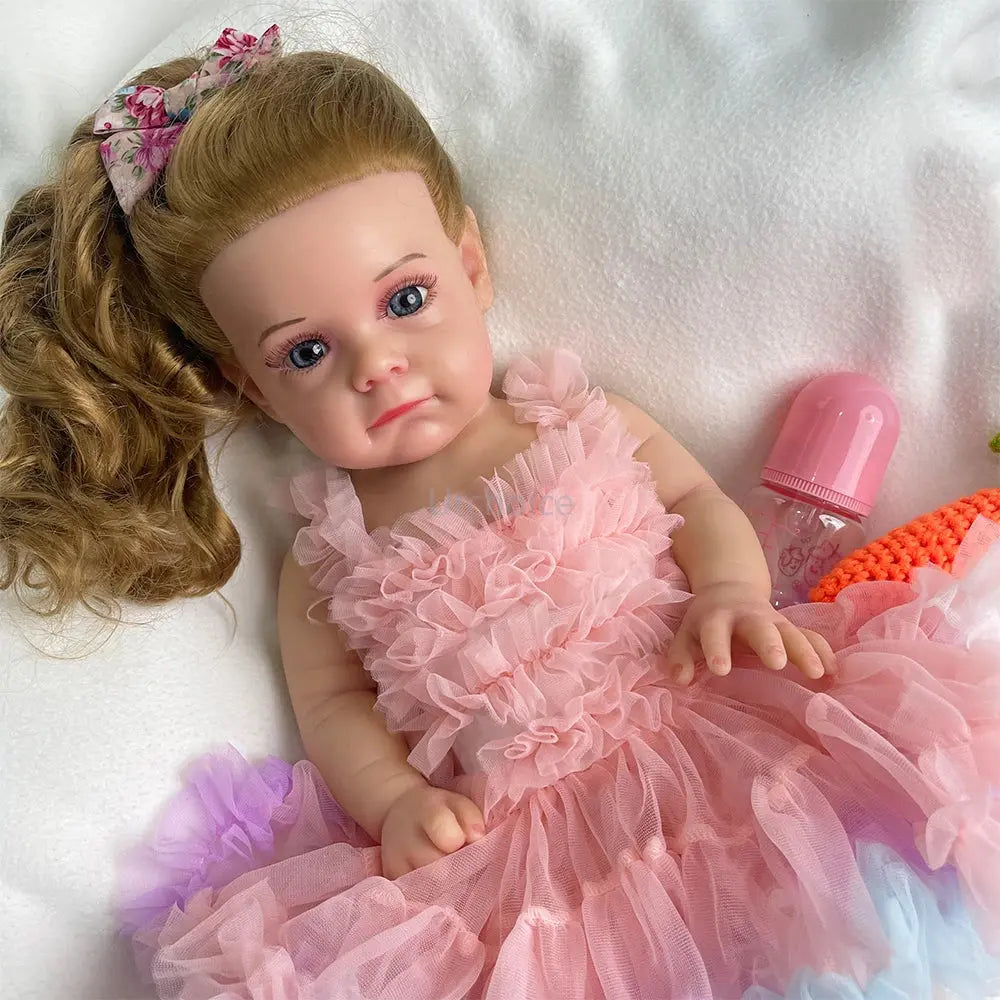 20Inch Silicone Reborn Baby Girl Rooted Hair Realistic Skin Tones Hand-Painted Details Designed To Provide Companionship Gift lifelikesiliconereborns.com