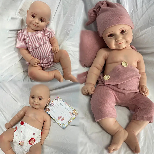 20Inch Whole Silicone Reborn Cuddle Baby Girl 8.7lb Weighted Lifelike Handmade Artist Newborn Waterproof Doll Collector Toys lifelikesiliconereborns.com