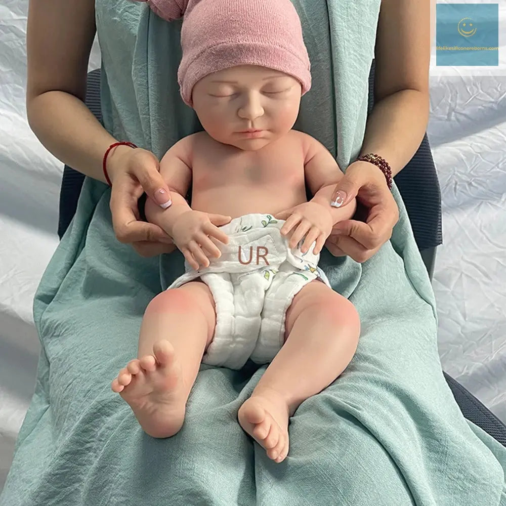 22Inch Handmade Weighted Silicone Reborn Baby Girl 8.6lb Soft Touch Feeling Waterproof Doll for Expectant Parents Collectibles lifelikesiliconereborns.com