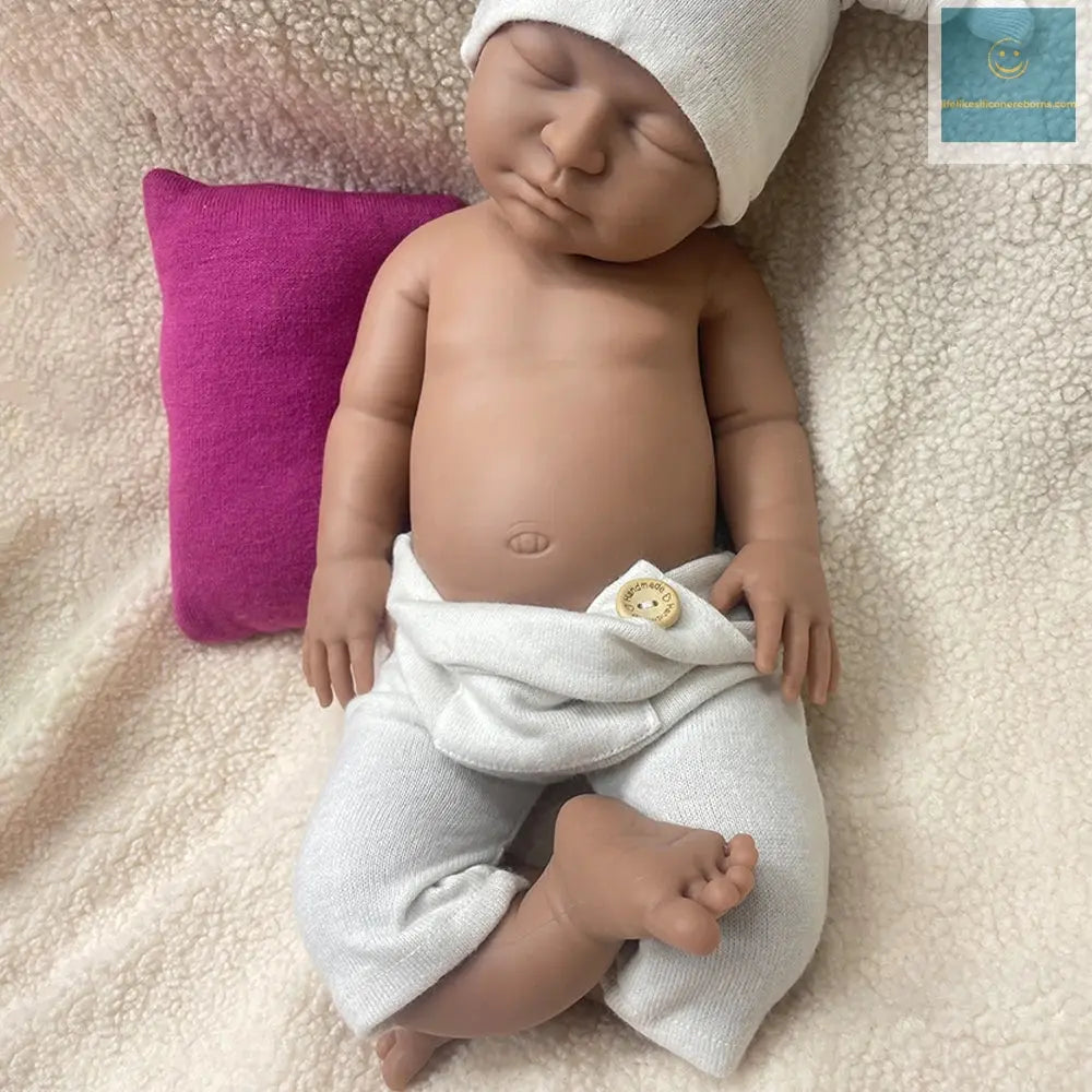 22" Weighted Black Reborn Doll Soft Full Silicone for Painter Handmade Flexible African Newborn Baby Girl Xmas Gift Collection lifelikesiliconereborns.com