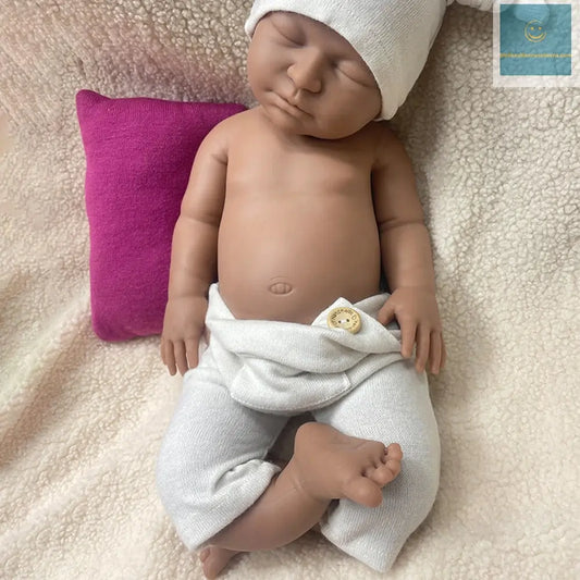 22" Weighted Black Reborn Doll Soft Full Silicone for Painter Handmade Flexible African Newborn Baby Girl Xmas Gift Collection lifelikesiliconereborns.com