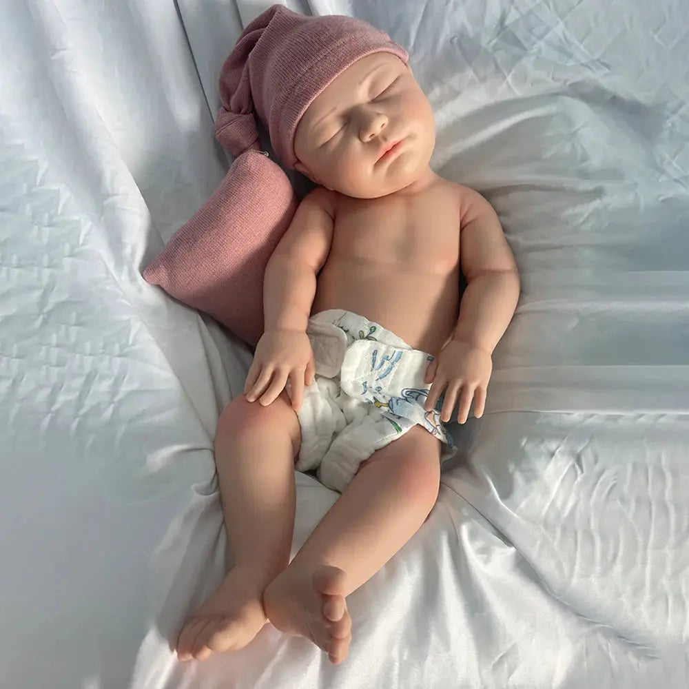 22" Weighted Black Reborn Doll Soft Full Silicone for Painter Handmade Flexible African Newborn Baby Girl Xmas Gift Collection lifelikesiliconereborns.com