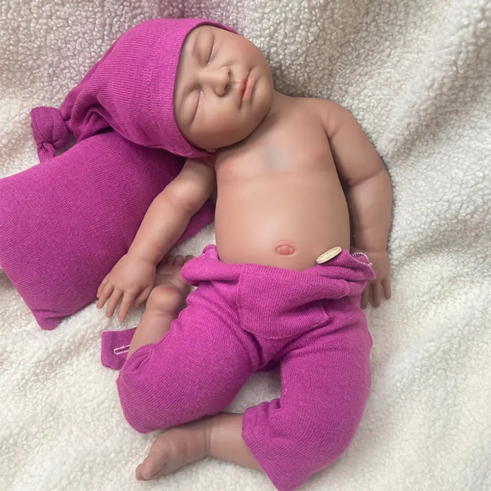 22" Weighted Black Reborn Doll Soft Full Silicone for Painter Handmade Flexible African Newborn Baby Girl Xmas Gift Collection lifelikesiliconereborns.com