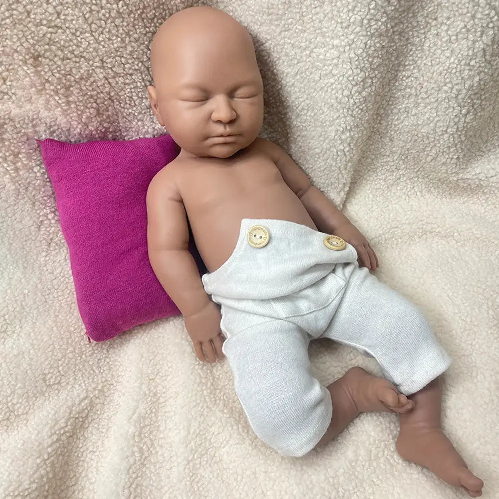 22" Weighted Black Reborn Doll Soft Full Silicone for Painter Handmade Flexible African Newborn Baby Girl Xmas Gift Collection lifelikesiliconereborns.com