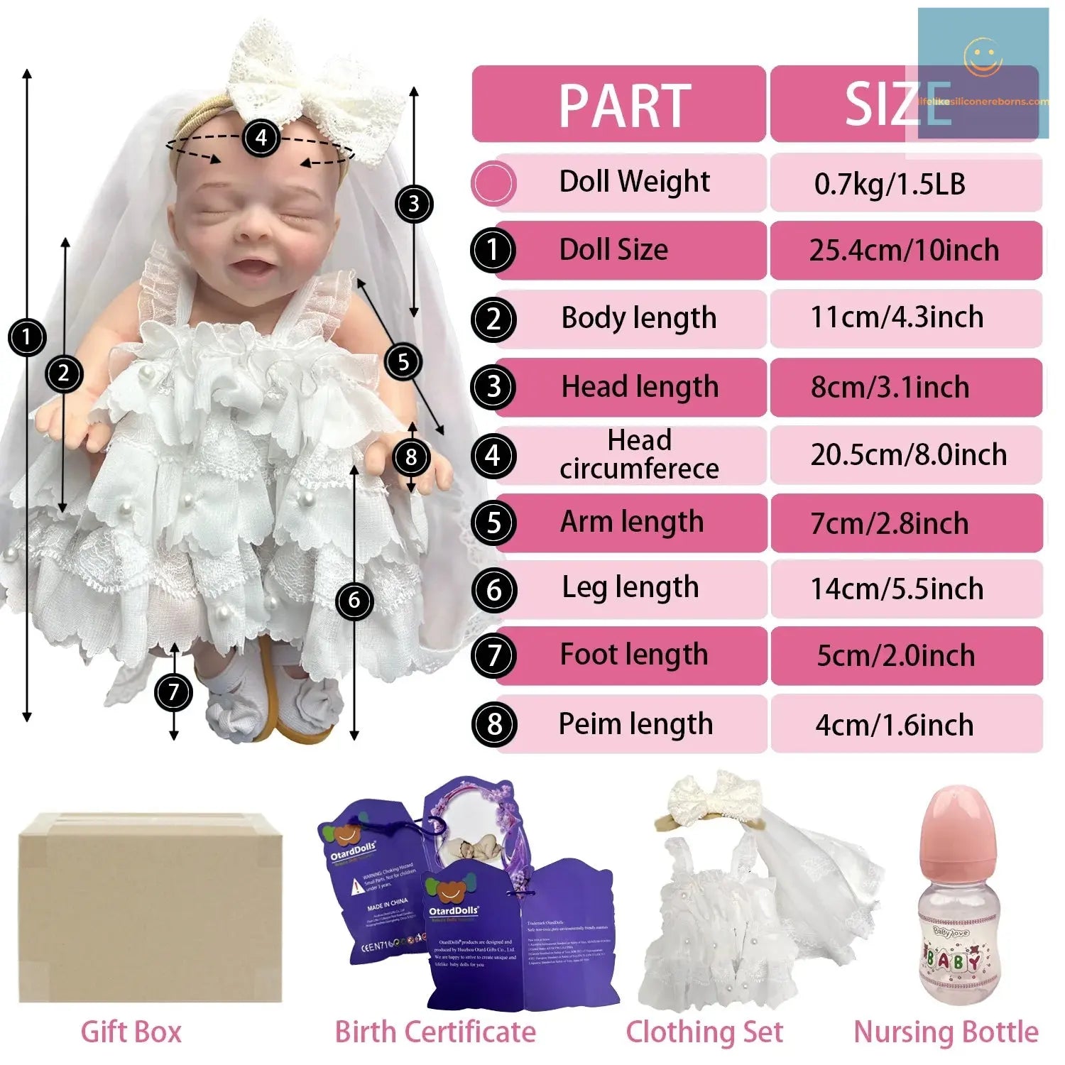 25cm Soft Solid Silicone Salia Bebe Reborn Girl With Princess Outfits Handmade Painted Lifelike Muñecas Reborn Corpo De Silicone lifelikesiliconereborns.com