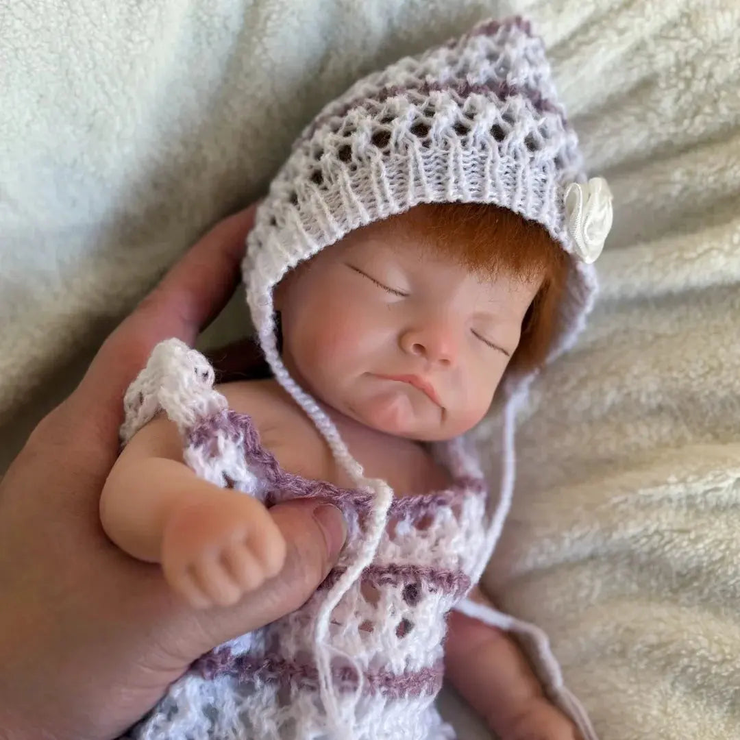 26cm Close Eyes bebe reborn de silicona Girl Doll With Rooted Hair 3D Painted Skin Full Body Silicone Newborn Reborn Dolls lifelikesiliconereborns.com