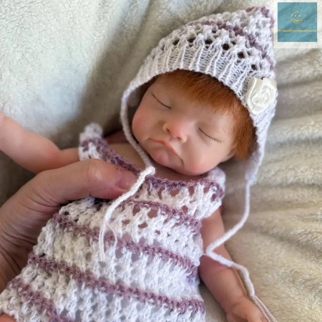 26cm Close Eyes bebe reborn de silicona Girl Doll With Rooted Hair 3D Painted Skin Full Body Silicone Newborn Reborn Dolls lifelikesiliconereborns.com
