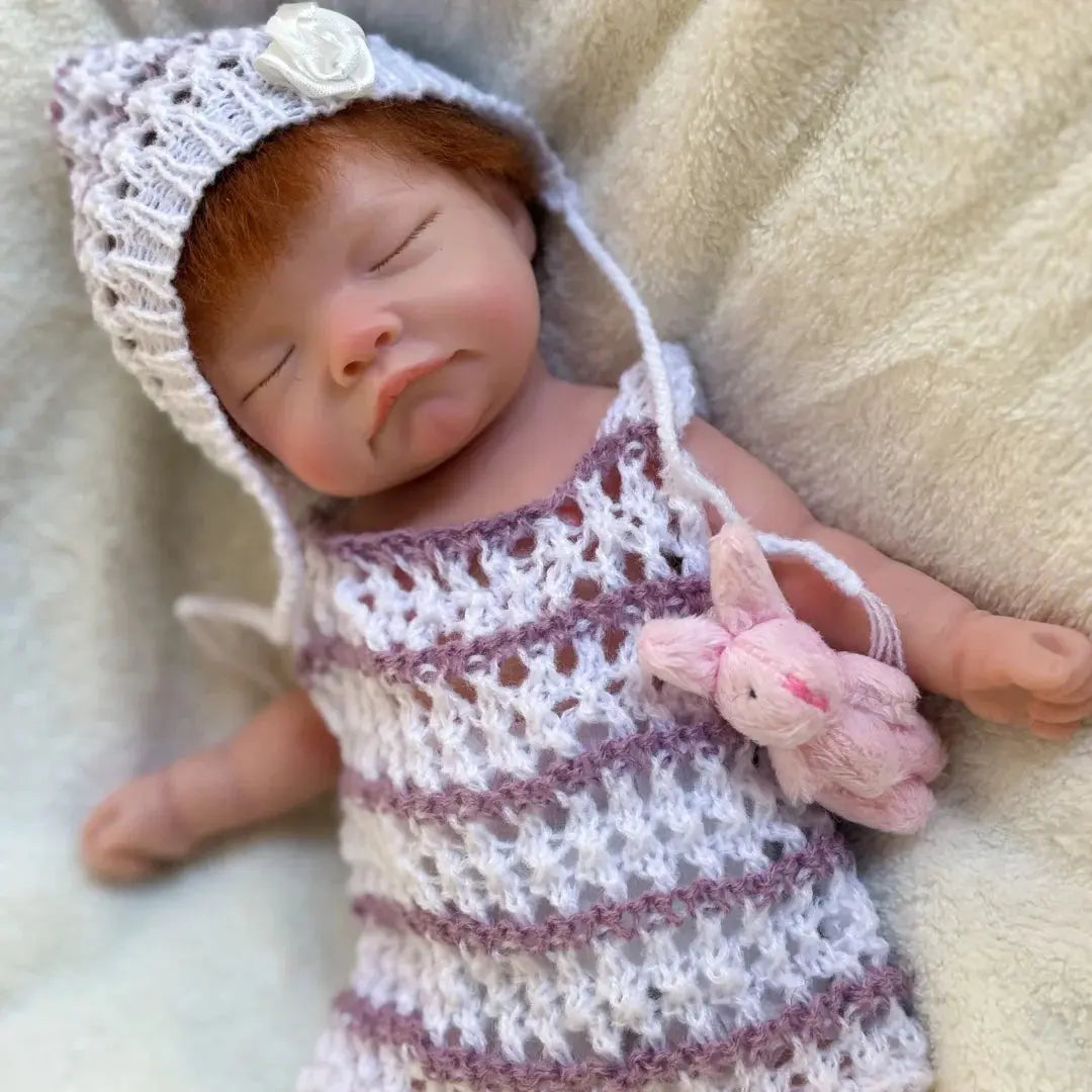 26cm Close Eyes bebe reborn de silicona Girl Doll With Rooted Hair 3D Painted Skin Full Body Silicone Newborn Reborn Dolls lifelikesiliconereborns.com