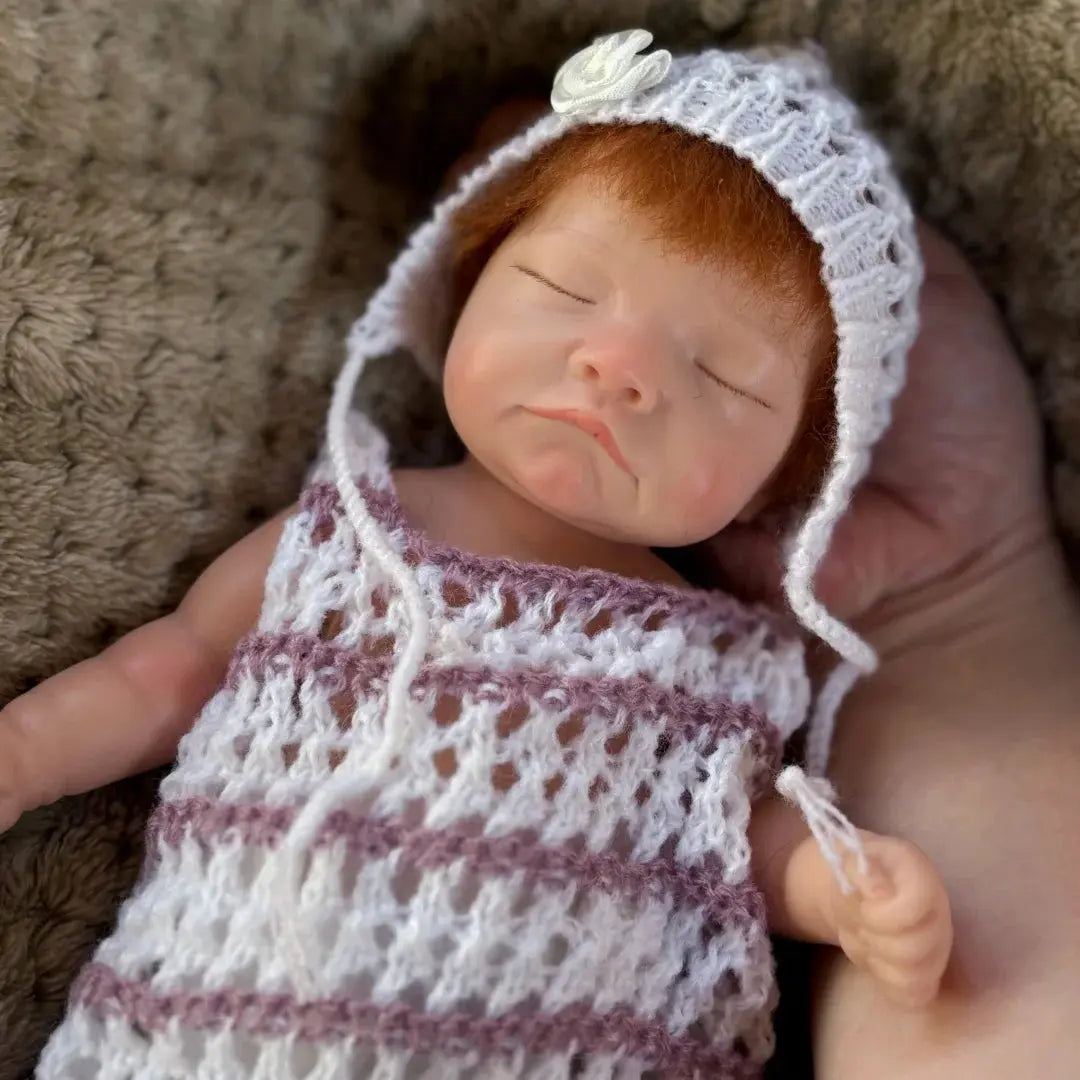 26cm Close Eyes bebe reborn de silicona Girl Doll With Rooted Hair 3D Painted Skin Full Body Silicone Newborn Reborn Dolls lifelikesiliconereborns.com