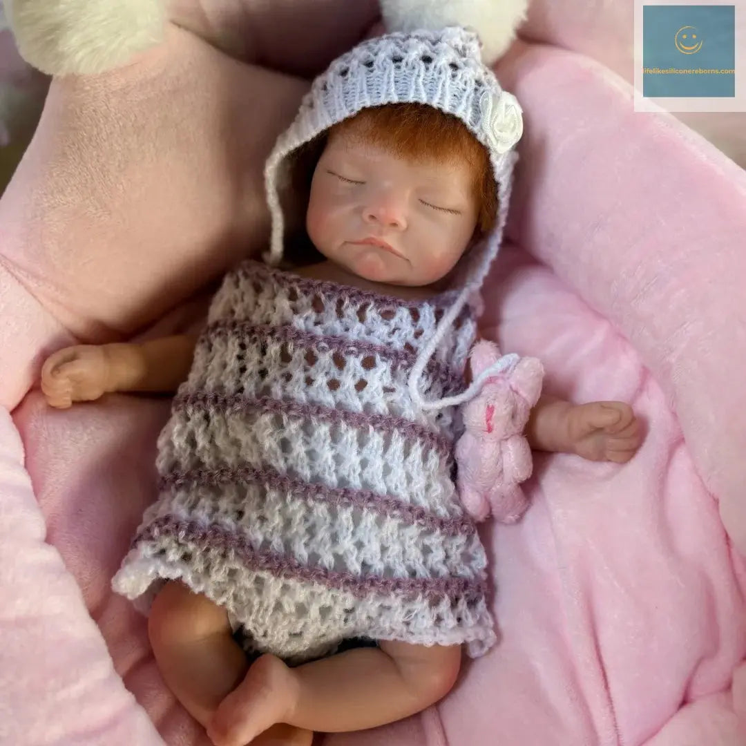 26cm Close Eyes bebe reborn de silicona Girl Doll With Rooted Hair 3D Painted Skin Full Body Silicone Newborn Reborn Dolls lifelikesiliconereborns.com