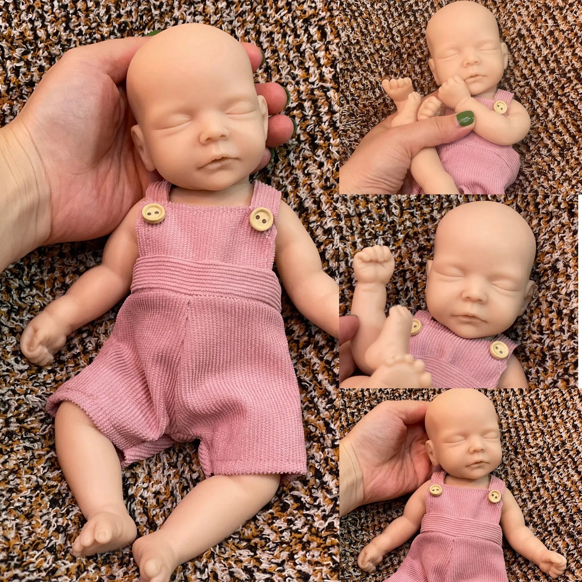 26cm Unpainted Close Eyes Full Body Solid Silicone Reborn Baby Girl Handmade Lifelike Real Bebe Reborn Corpo De Silicone Doll lifelikesiliconereborns.com