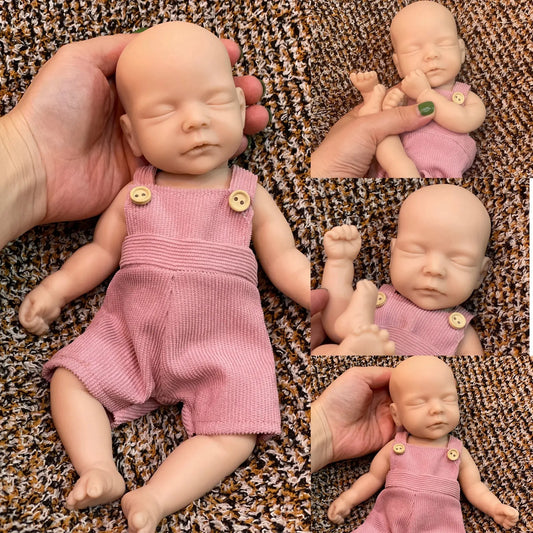 26cm Unpainted Close Eyes Full Body Solid Silicone Reborn Baby Girl Handmade Lifelike Real Bebe Reborn Corpo De Silicone Doll lifelikesiliconereborns.com