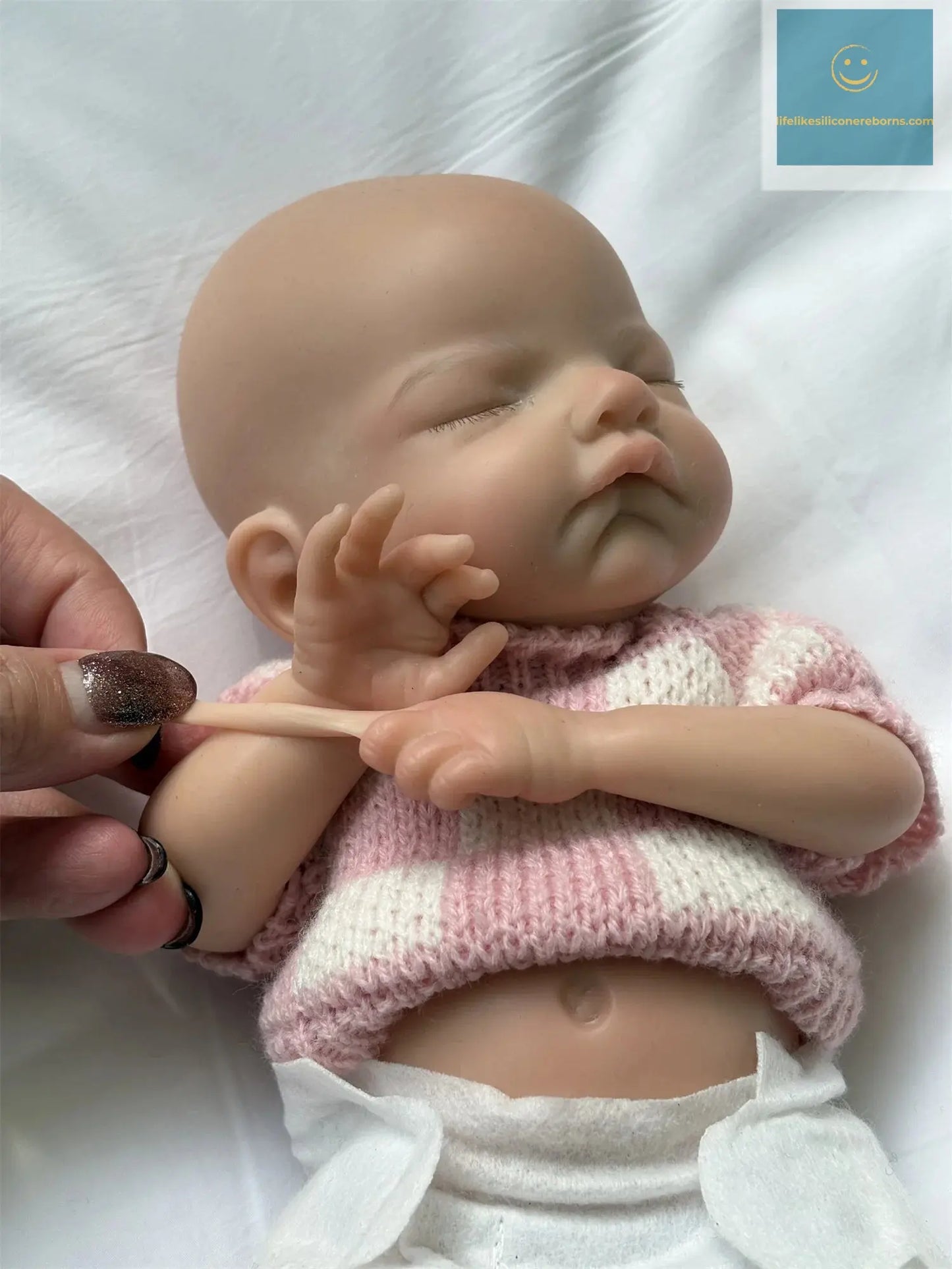 28cm Close Eyes Full Body Solid Silicone Bebe Reborn Girl With Rooted Eyelashes Handmade Paint Skin Lifelike Newborn Baby Dolls lifelikesiliconereborns.com
