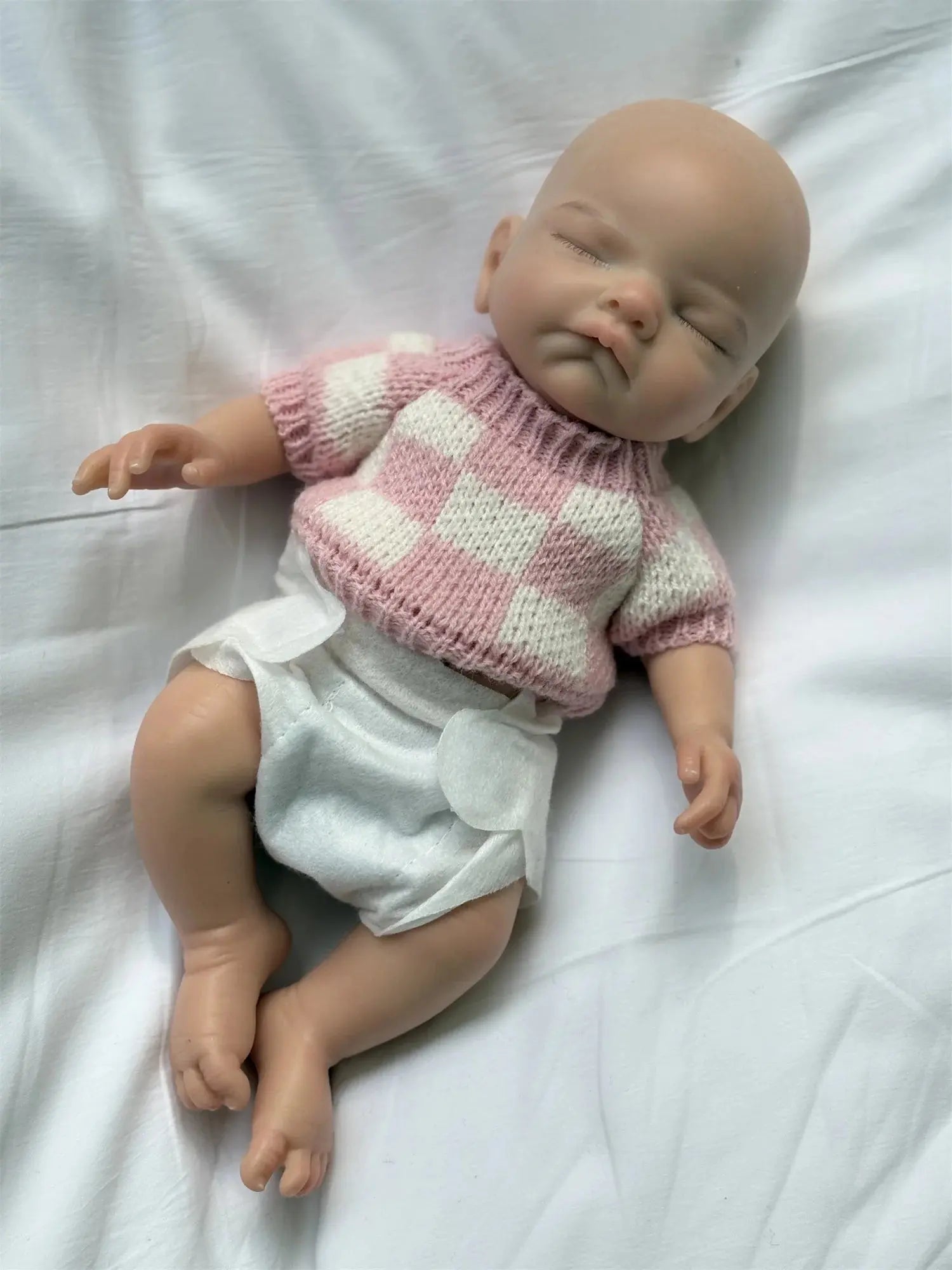 28cm Close Eyes Full Body Solid Silicone Bebe Reborn Girl With Rooted Eyelashes Handmade Paint Skin Lifelike Newborn Baby Dolls lifelikesiliconereborns.com