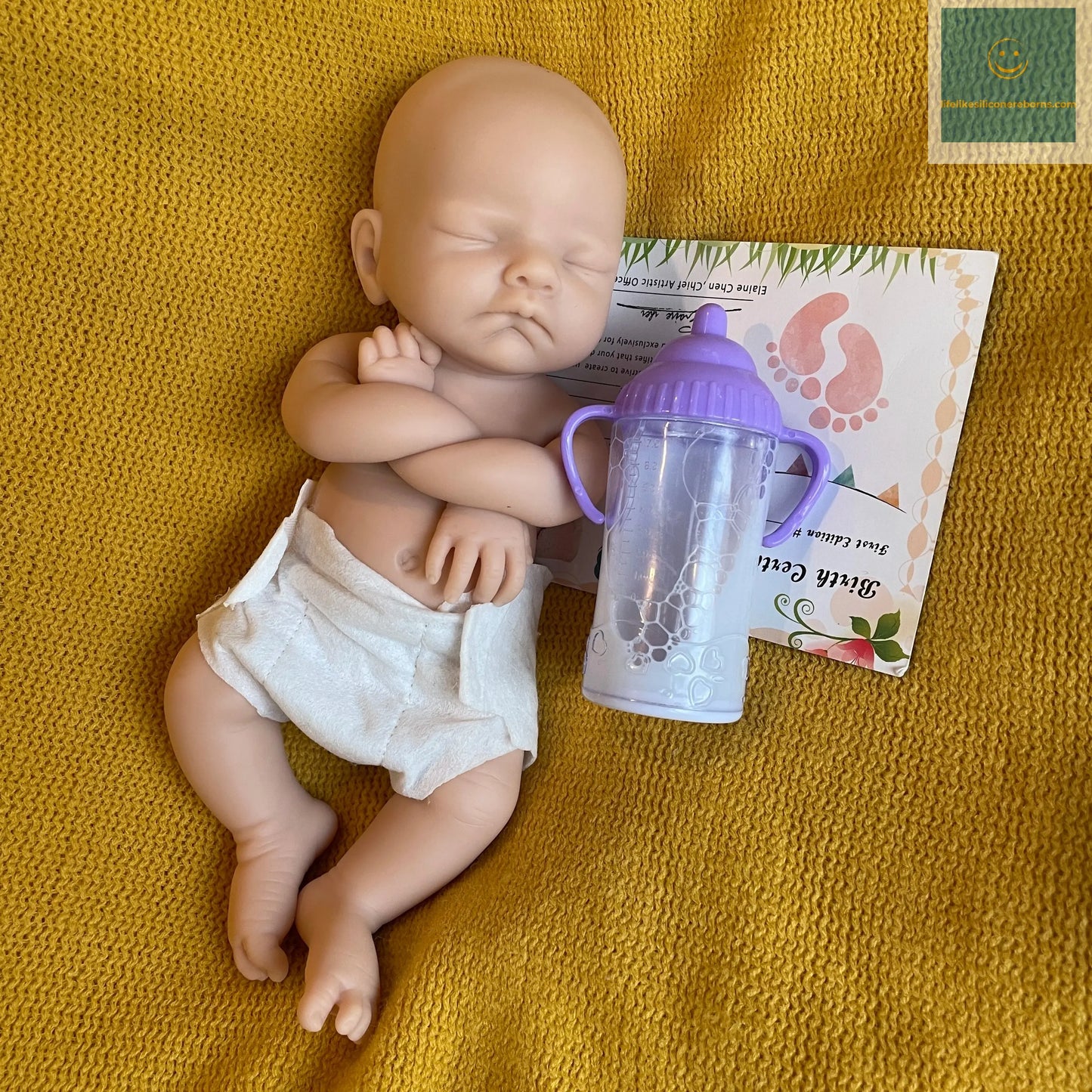 28cm Close Eyes Full Body Solid Silicone Bebe Reborn Girl With Rooted Eyelashes Handmade Paint Skin Lifelike Newborn Baby Dolls lifelikesiliconereborns.com