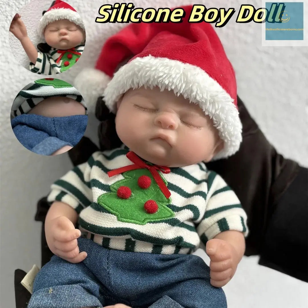 28cm Close Eyes Washable Full Body Silicone Reborn Boy Doll With Eyelashes 3D Paint Skin Soft Lifelike Realistic Bebe Reborn lifelikesiliconereborns.com