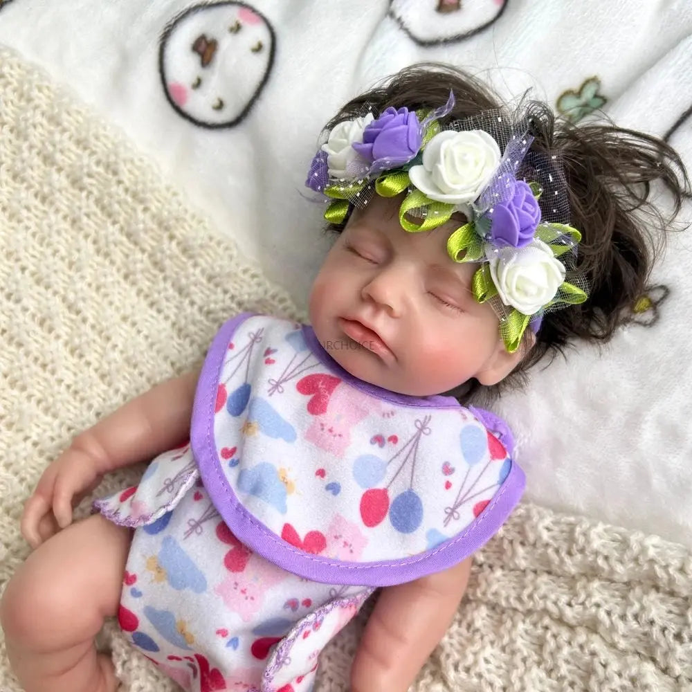 30cm Full Body Soft Silicone Reborn Baby Girl Doll Washable Painted With Rooted Hair Realistic Details For Kid's Christmas Gift lifelikesiliconereborns.com