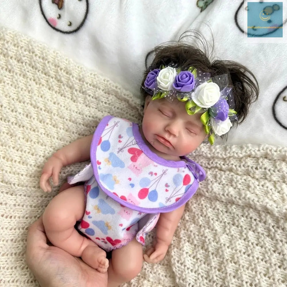 30cm Full Body Soft Silicone Reborn Baby Girl Doll Washable Painted With Rooted Hair Realistic Details For Kid's Christmas Gift lifelikesiliconereborns.com