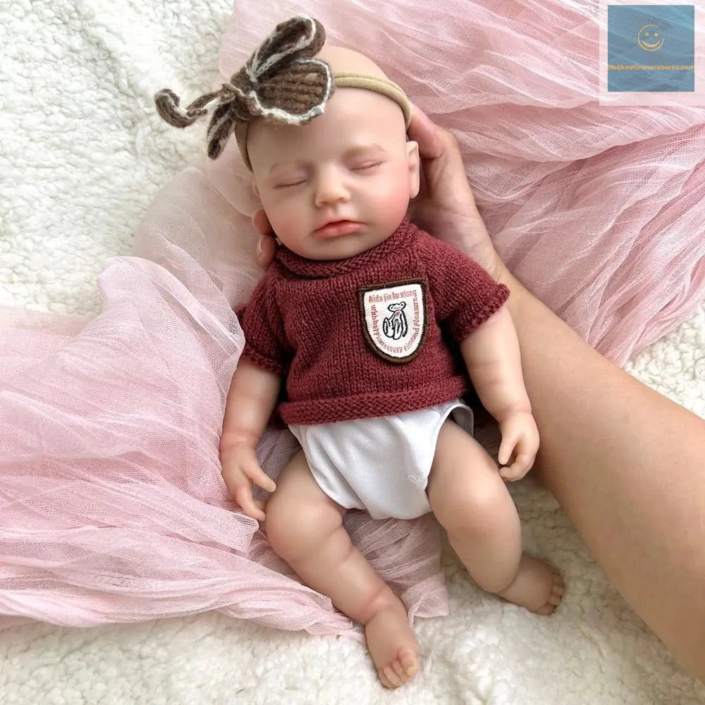 30cm Full Body Soft Silicone Reborn Baby Girl Doll Washable Painted With Rooted Hair Realistic Details For Kid's Christmas Gift lifelikesiliconereborns.com