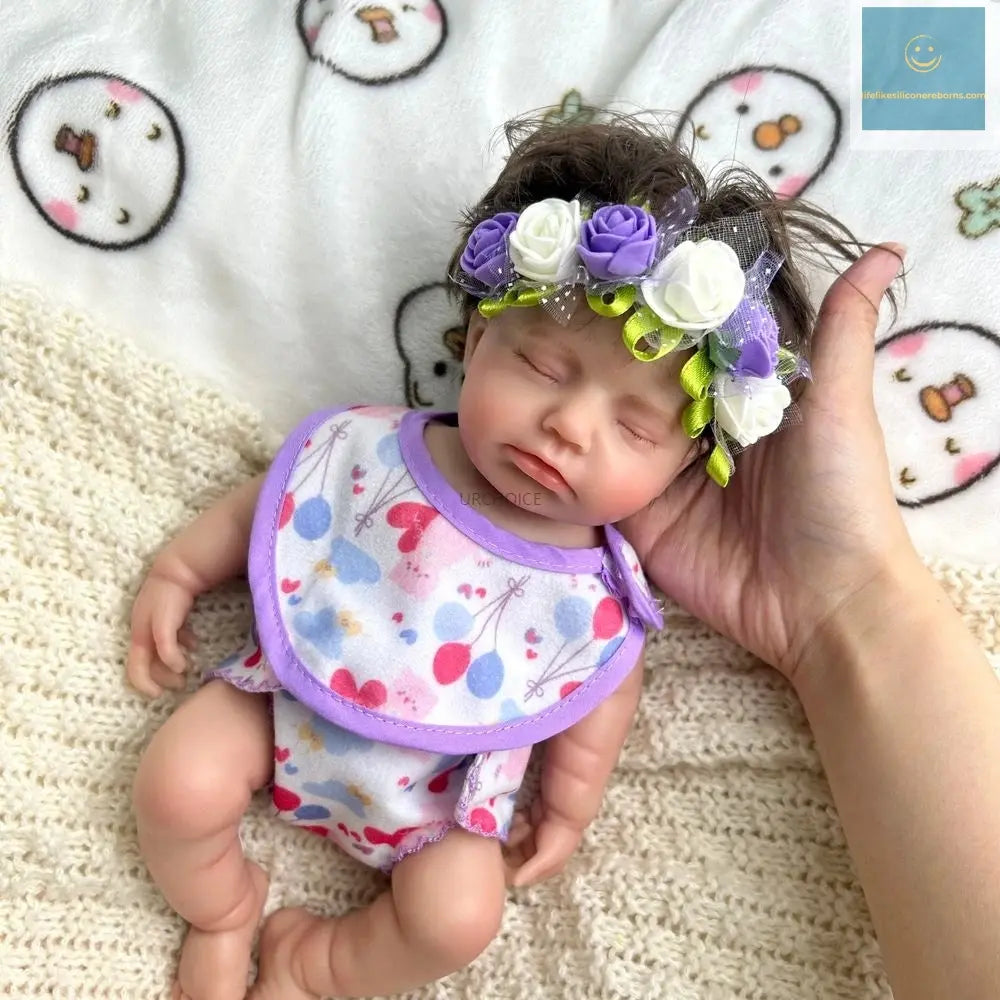 30cm Full Body Soft Silicone Reborn Baby Girl Doll Washable Painted With Rooted Hair Realistic Details For Kid's Christmas Gift lifelikesiliconereborns.com