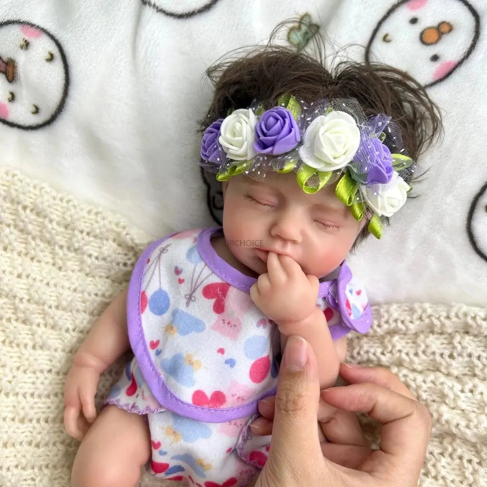 30cm Full Body Soft Silicone Reborn Baby Girl Doll Washable Painted With Rooted Hair Realistic Details For Kid's Christmas Gift lifelikesiliconereborns.com