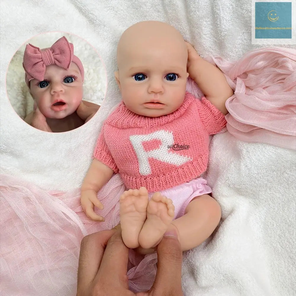 30cm Washable Can Open Mouth Baby Girl Solid Silicone Reborn Doll Loulou Soft Touch Feeling Visible Veins Doll for Birthday Gift lifelikesiliconereborns.com