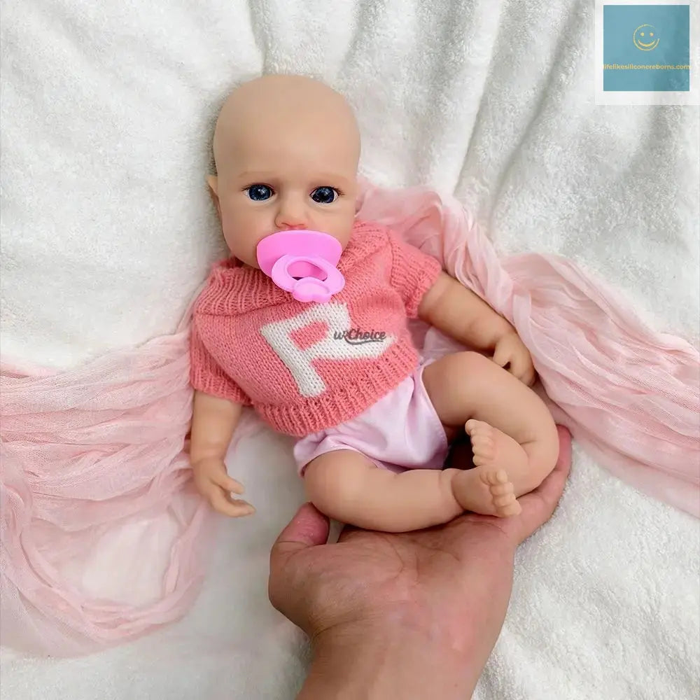 30cm Washable Can Open Mouth Baby Girl Solid Silicone Reborn Doll Loulou Soft Touch Feeling Visible Veins Doll for Birthday Gift lifelikesiliconereborns.com