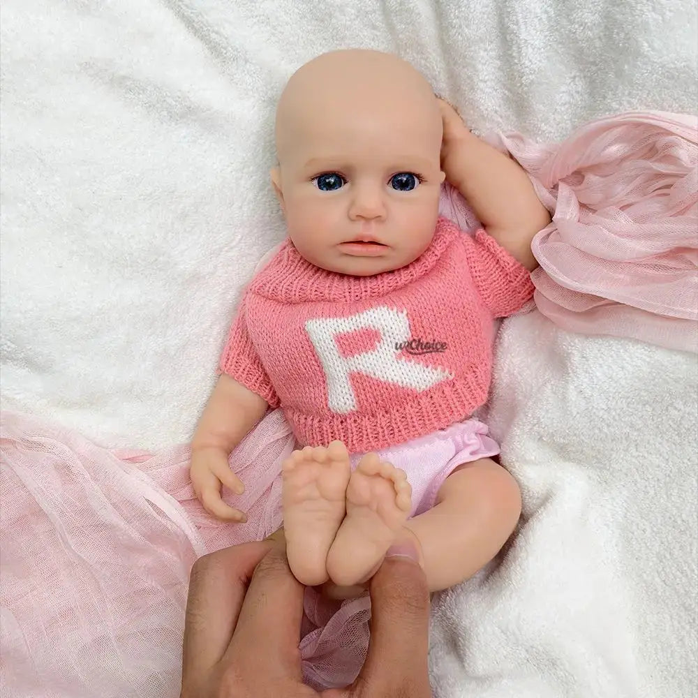 30cm Washable Can Open Mouth Baby Girl Solid Silicone Reborn Doll Loulou Soft Touch Feeling Visible Veins Doll for Birthday Gift lifelikesiliconereborns.com